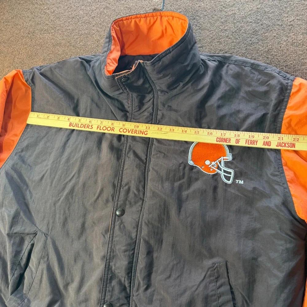 Vintage NFL Cleveland Browns Bomber Jacket Competitor Game Day Brown Orange Larg